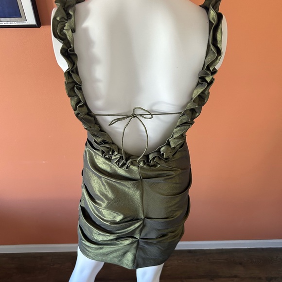 HAILEY shiny moss green mini/prom/cocktail dress - Picture 9 of 9